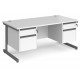 Harlow Straight Desk with 2 x Two Drawer Pedestals